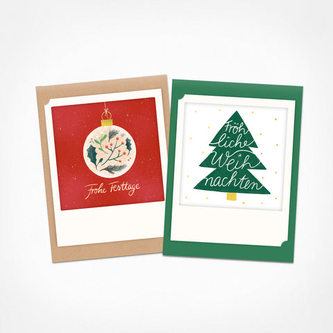 Frohes Fest | 2er Kleine Klappkarten-Set