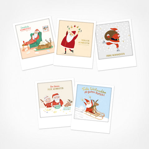 Glanzvolle Weihnachzeit | 5er Kleine Postkarten-Set