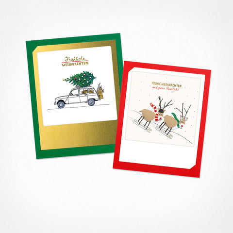 Fröhliche Weihnachten | 2er Klappkarten-Set