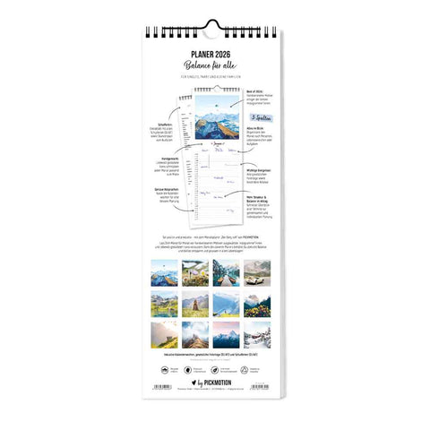 Der Berg ruft - Planer (15x40) von Pickmotion: Spiralgebundener Wandkalender mit beeindruckenden Landschaftsfotos, Monatsseiten, deutschen Beschreibungen - perfekt für die Organisation und als dekoratives Highlight.