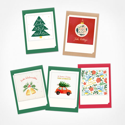 Nordic Christmas Greetings | Set of 5 Small Folding Cards