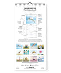 Der Pickmotion "Zauberhafte Welt - Familienplaner" (20x42), ein 3-spaltiger Familienkalender, zeigt lebendige Natur- und Tierfotos - darunter atemberaubende Gebirgsszenen - auf einem strahlend weißen Hintergrund.