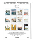 Pickmotion Berlin - Kalender (30x40): Minimalistisches Design mit 12 bunten Stadtwahrzeichen-Fotos als Wandkalender, im Raster auf weißem Hintergrund arrangiert. Perfekt für 2026!.