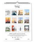 Rückseite des Hamburg - Kalenders (Format 30x40) von Pickmotion, der 12 monatliche Stadtbildillustrationen im nordischen Design für 2026 zeigt.