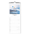 Der Pickmotion "Zauberhafte Welt - Planer" (Format 15x40) zeigt zwei Pinguine und Luftballons in einer verschneiten Szene - ideal als Familienplaner oder Wandkalender für Ihr Zuhause.