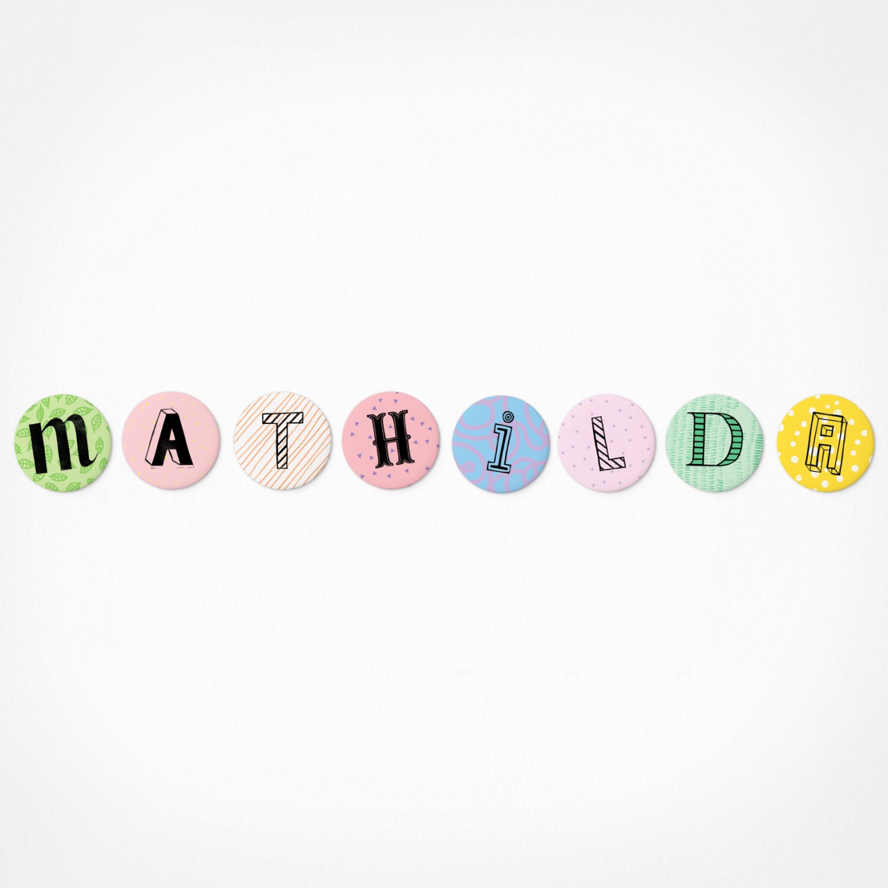 Mathilda | Magnetbuchstaben Set | 8 Magnete