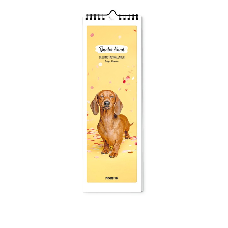 Bunter Hund - Geburtstagskalender (Format 12x36)