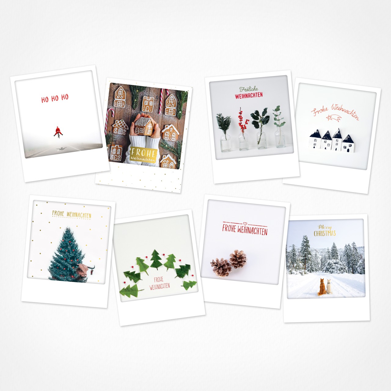 Warme Weihnachtsgrüße | Weihnachtskarten | 8 Photo Postkarten