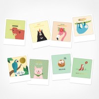 Tierische Party | Kreativ Postkarten Set | 8 Postkarten
