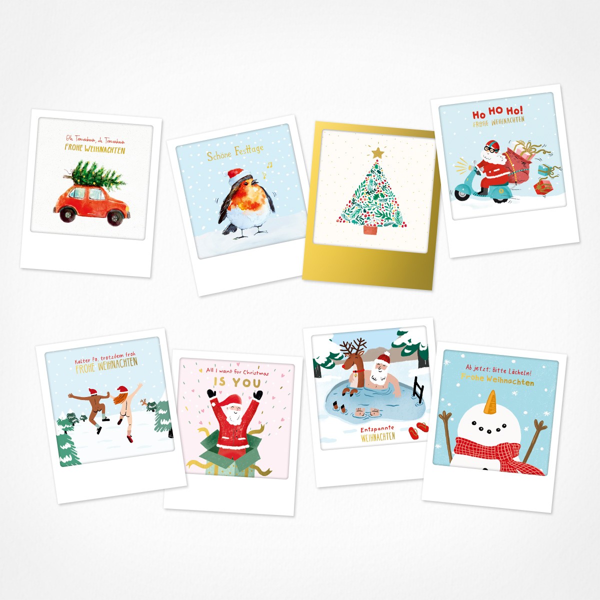 Es weihnachtet sehr | Weihnachtskarten Set | 8 Kleine Postkarten