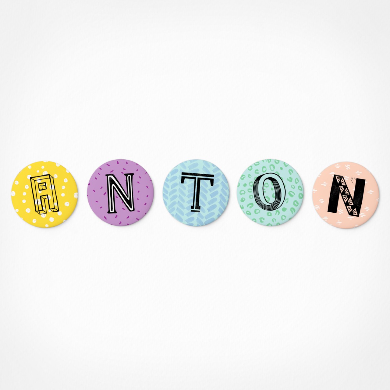 Anton | Magnetbuchstaben Set | 5 Magnete
