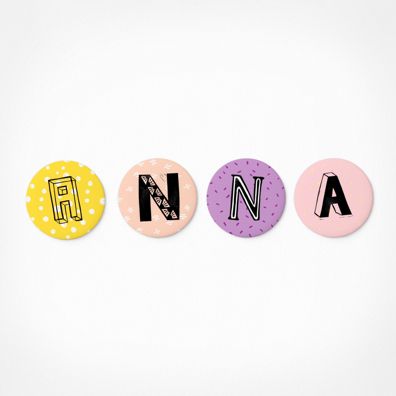 Anna | Magnetbuchstaben Set | 4 Magnete