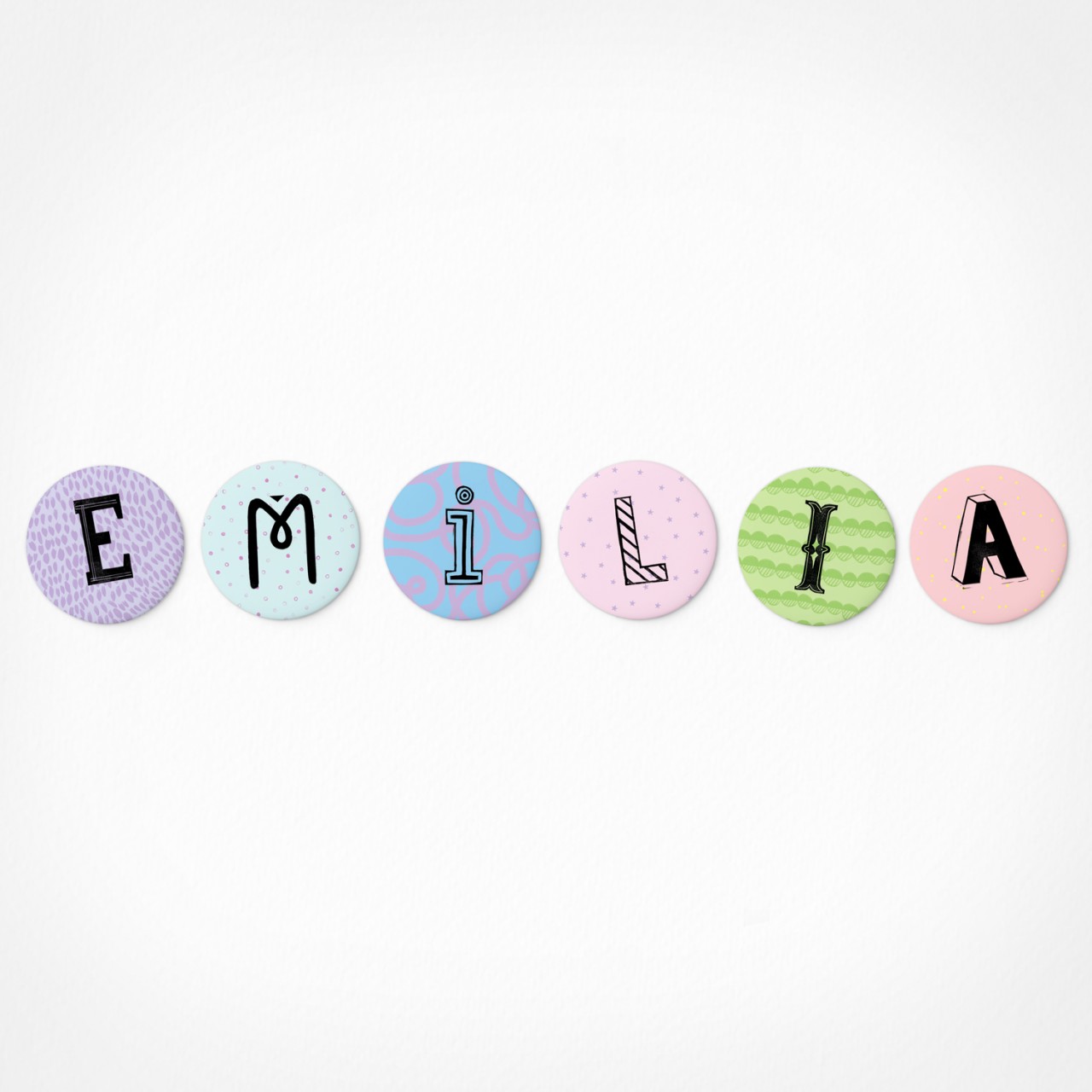 Emilia | Magnetbuchstaben Set | 6 Magnete