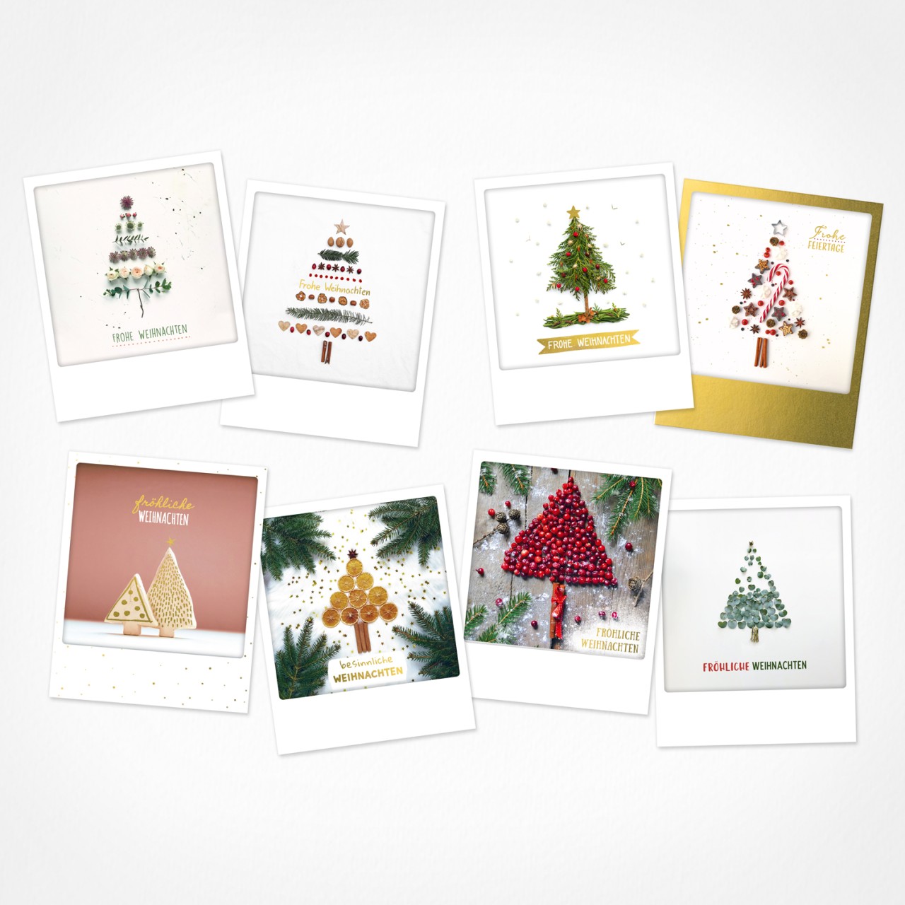 Bunt geschmückt | Weihnachtskarten | 8 Photo Postkarten
