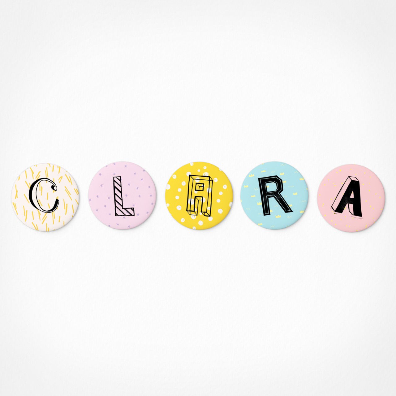 Clara | Magnetbuchstaben Set | 5 Magnete