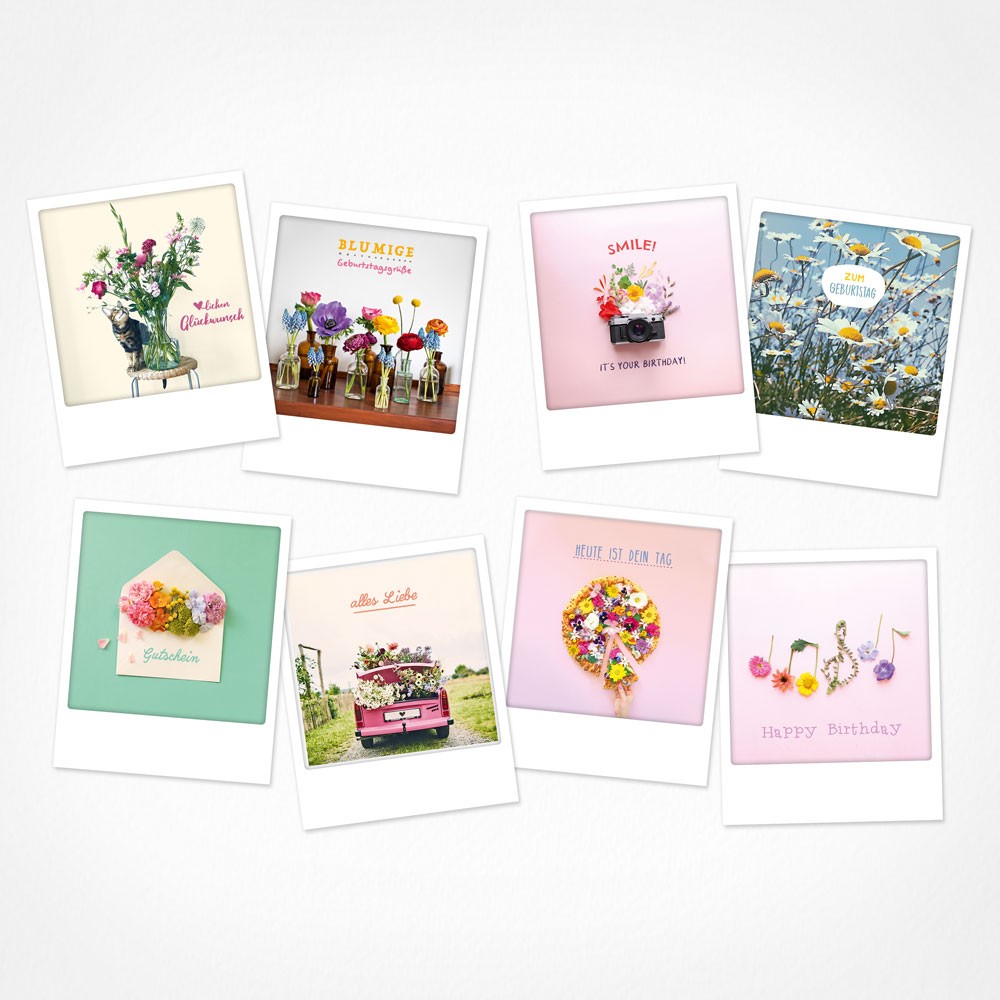 Flower-Power | Postkarten Set | 8 Photo Postkarten