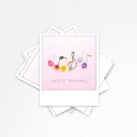 Happy Birthday Blumen | Postkarten Set | 10 Photo Postkarten