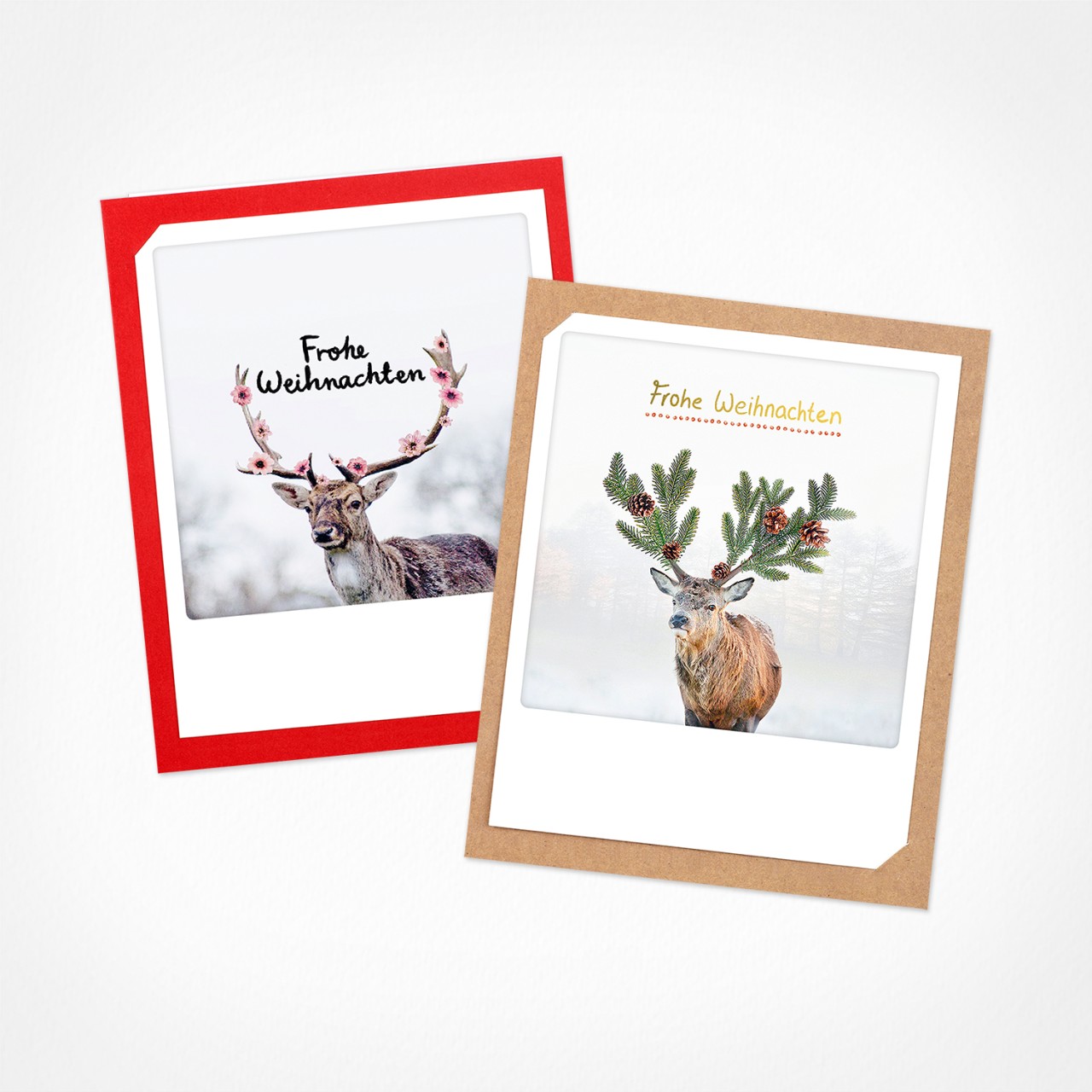 Frohe Festtage | Weihnachtskarten | 2 Klappkarten