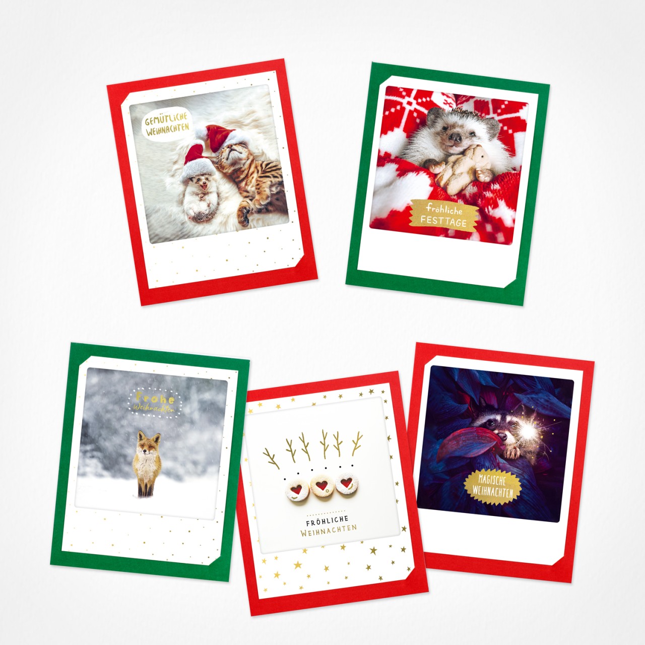Gemütliche Weihnachtszeit | Weihnachtskarten | 5 Klappkarten