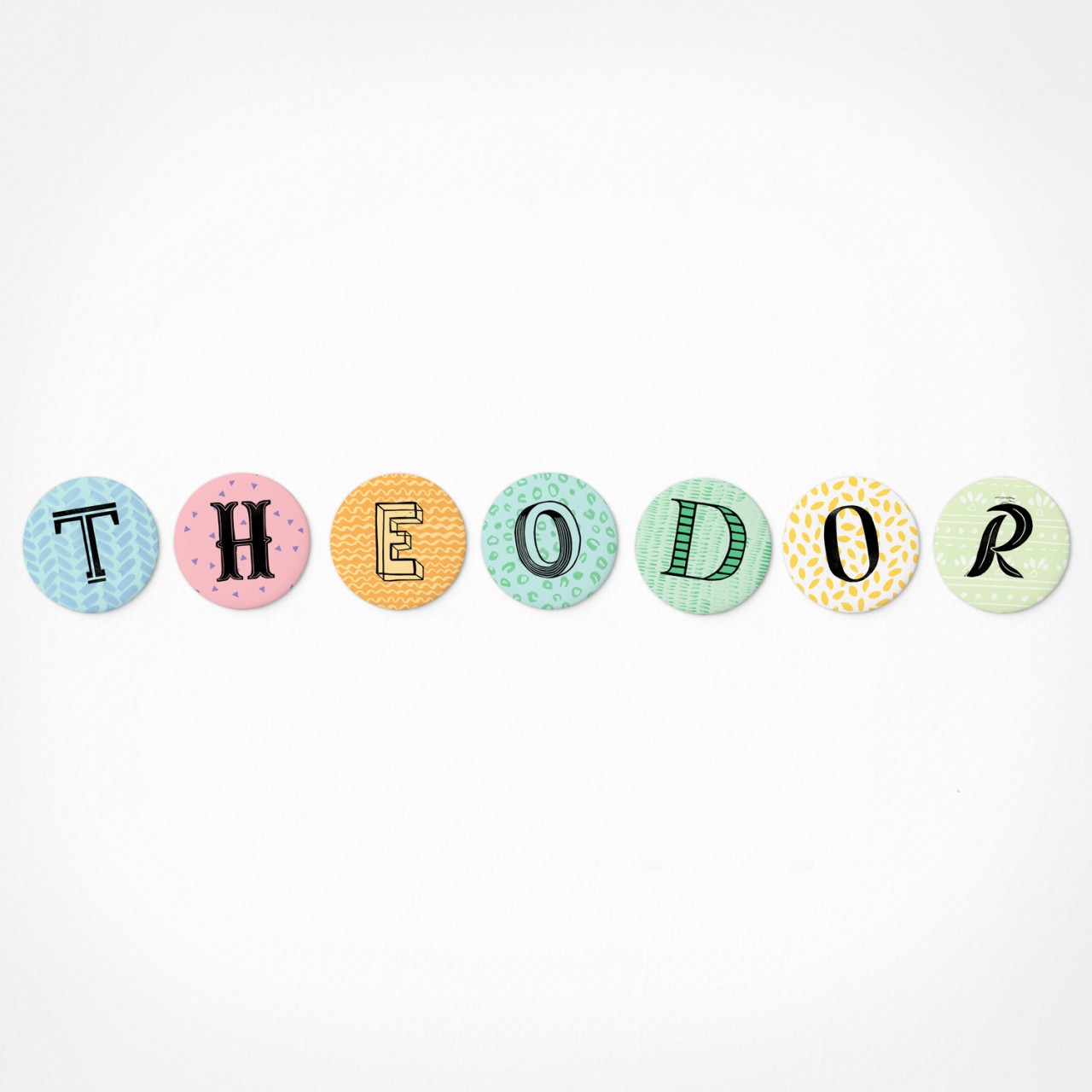 Theodor | Magnetbuchstaben Set | 7 Magnete