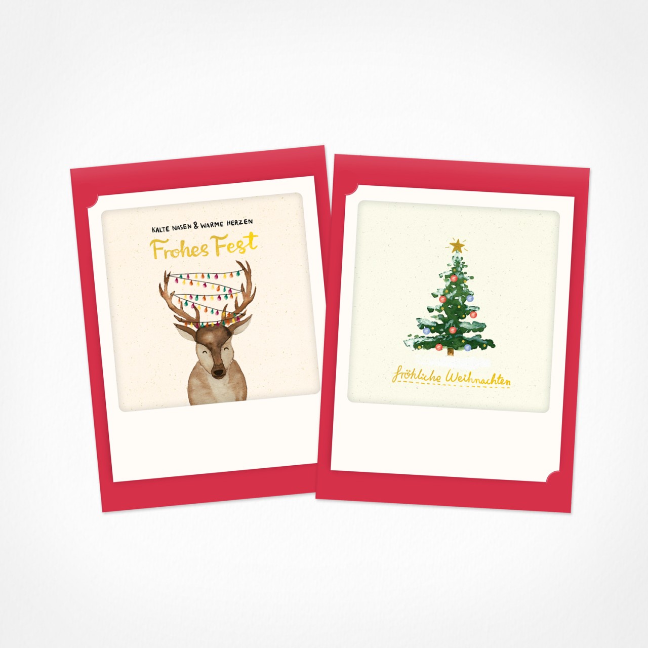 Kalte Nasen &amp; warme Herzen | Weihnachtskarten | 2 Klappkarten