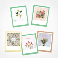 Blumen als Dankeschön | Grußkarten Set | 5 Klappkarten