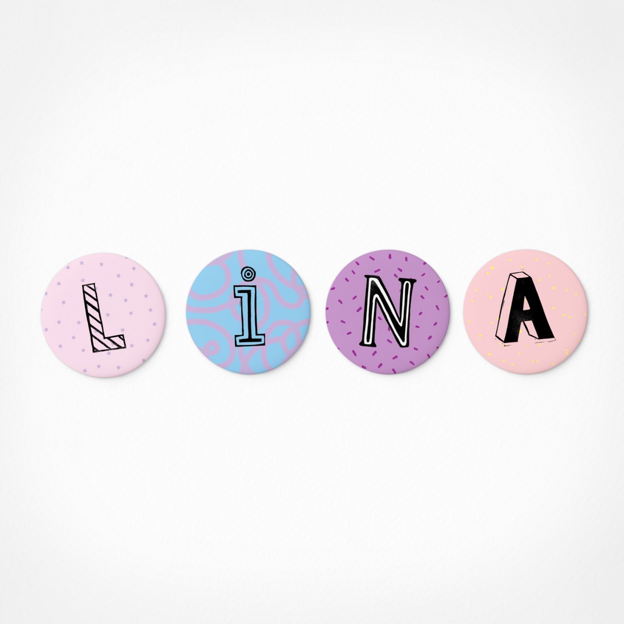 Lina | Magnetbuchstaben Set | 4 Magnete