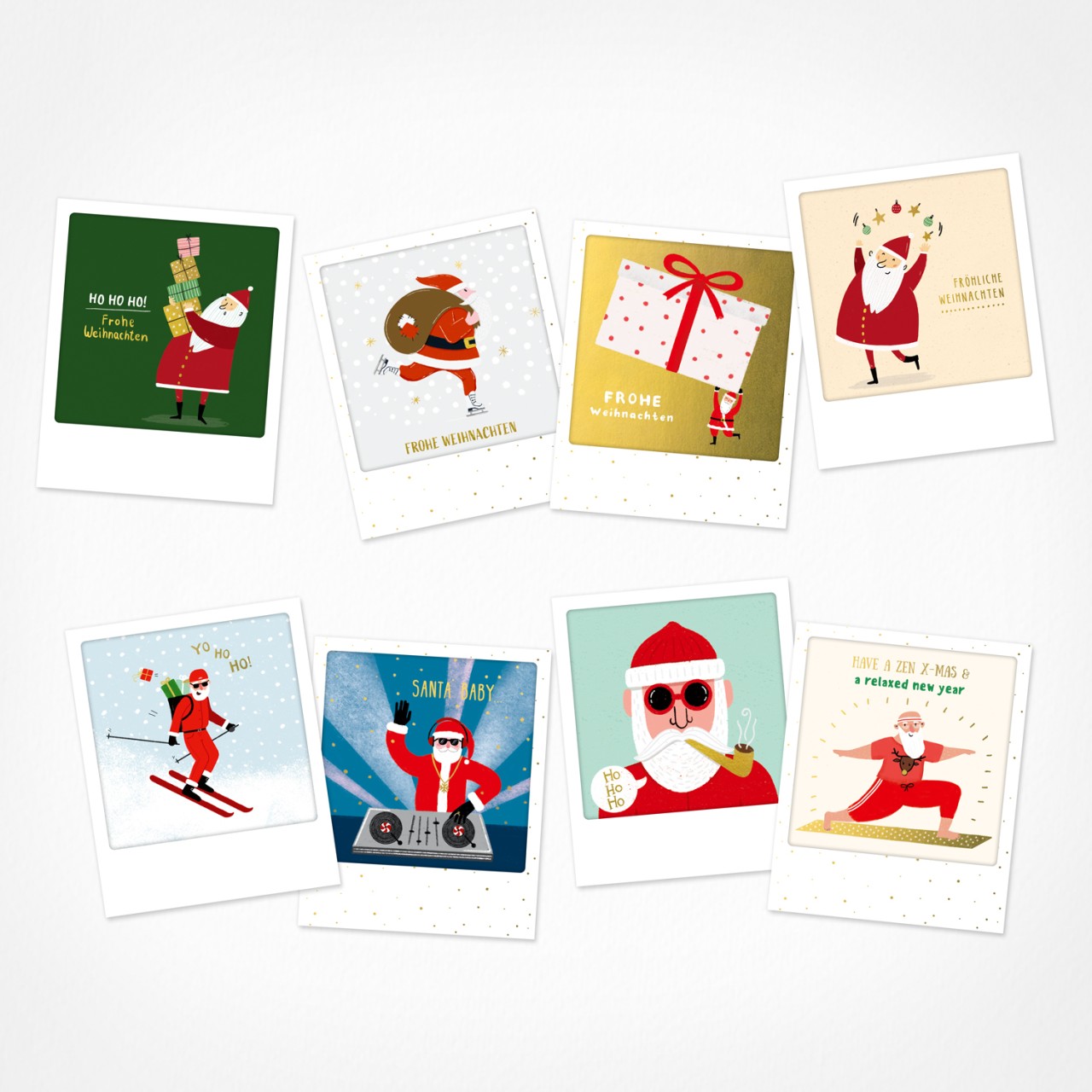 Der Weihnachtsmann ist da | Weihnachtskarten | 8 Postkarten