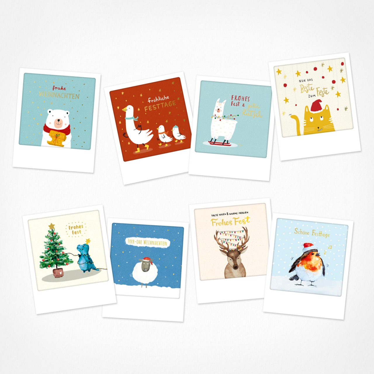 Schöne Festtage | Weihnachtskarten | 8 Postkarten