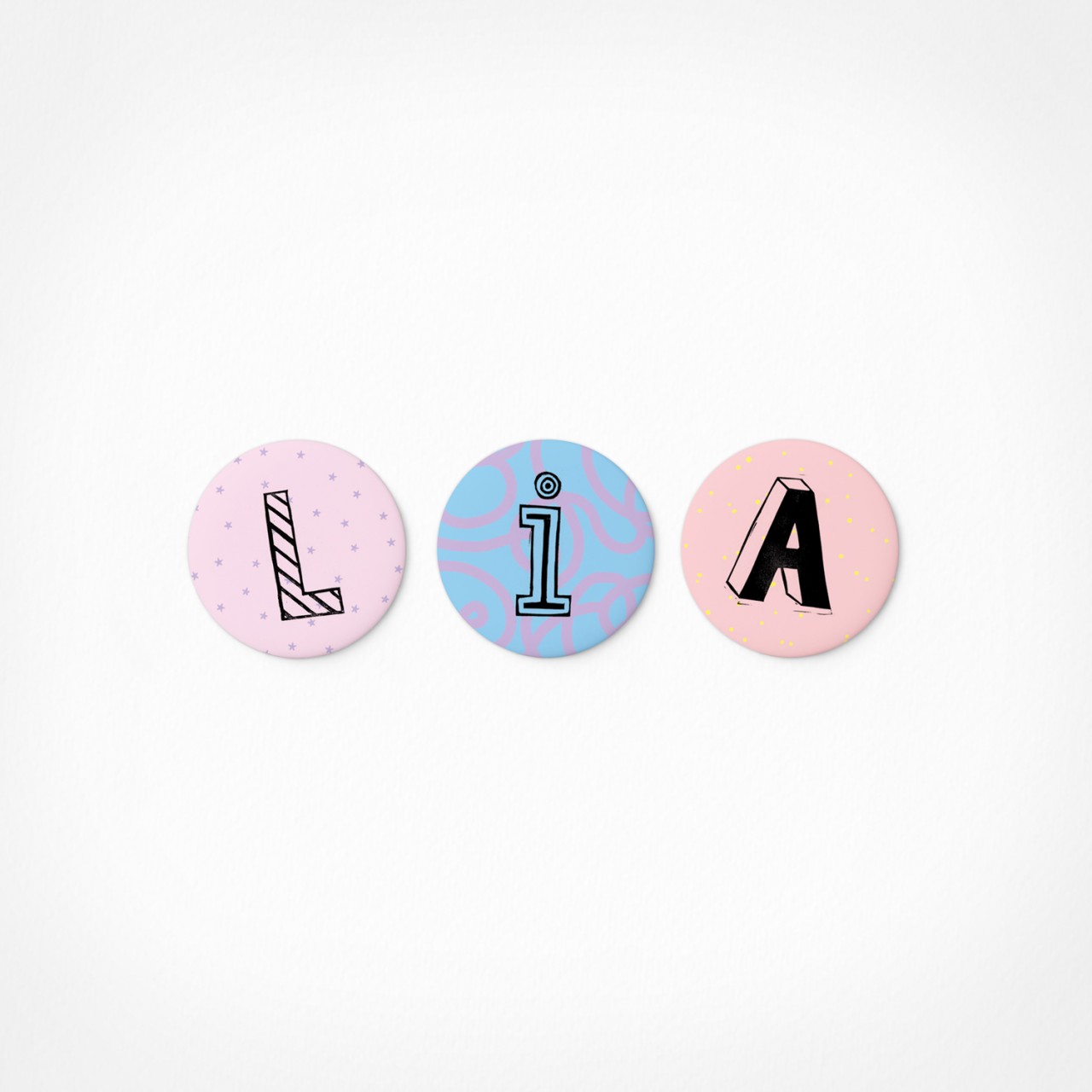 Lia | Magnetbuchstaben Set | 3 Magnete