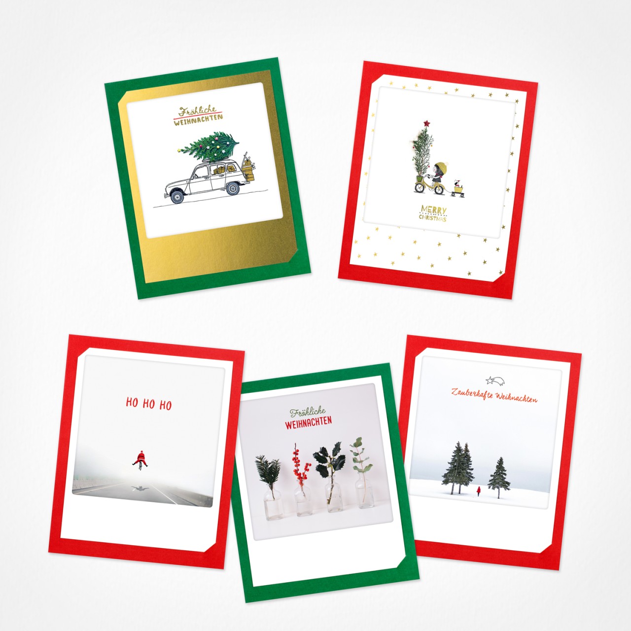 Merry Christmas | Weihnachtskarten | 5 Klappkarten