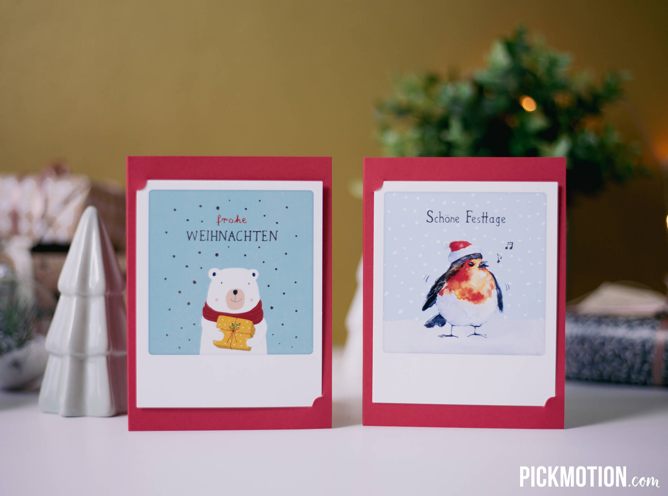 Pickmotion-Weihnachtskarten-rot