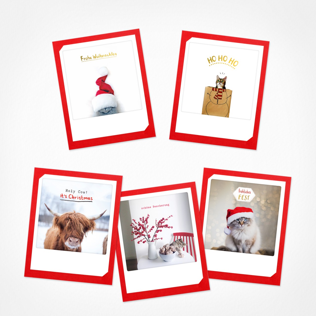 Schöne Bescherung | Weihnachtskarten | 5 Klappkarten