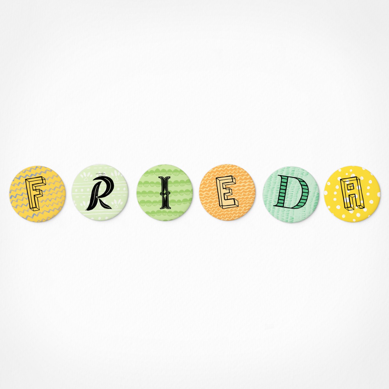 Frieda | Magnetbuchstaben Set | 6 Magnete