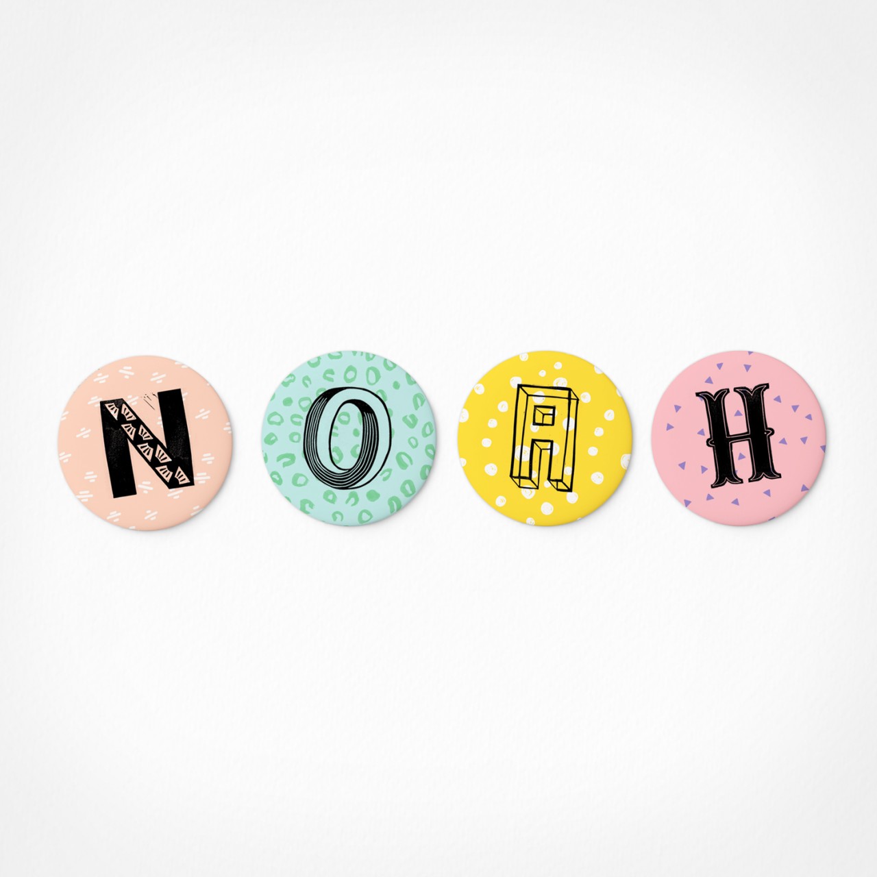 Noah | Magnetbuchstaben Set | 4 Magnete