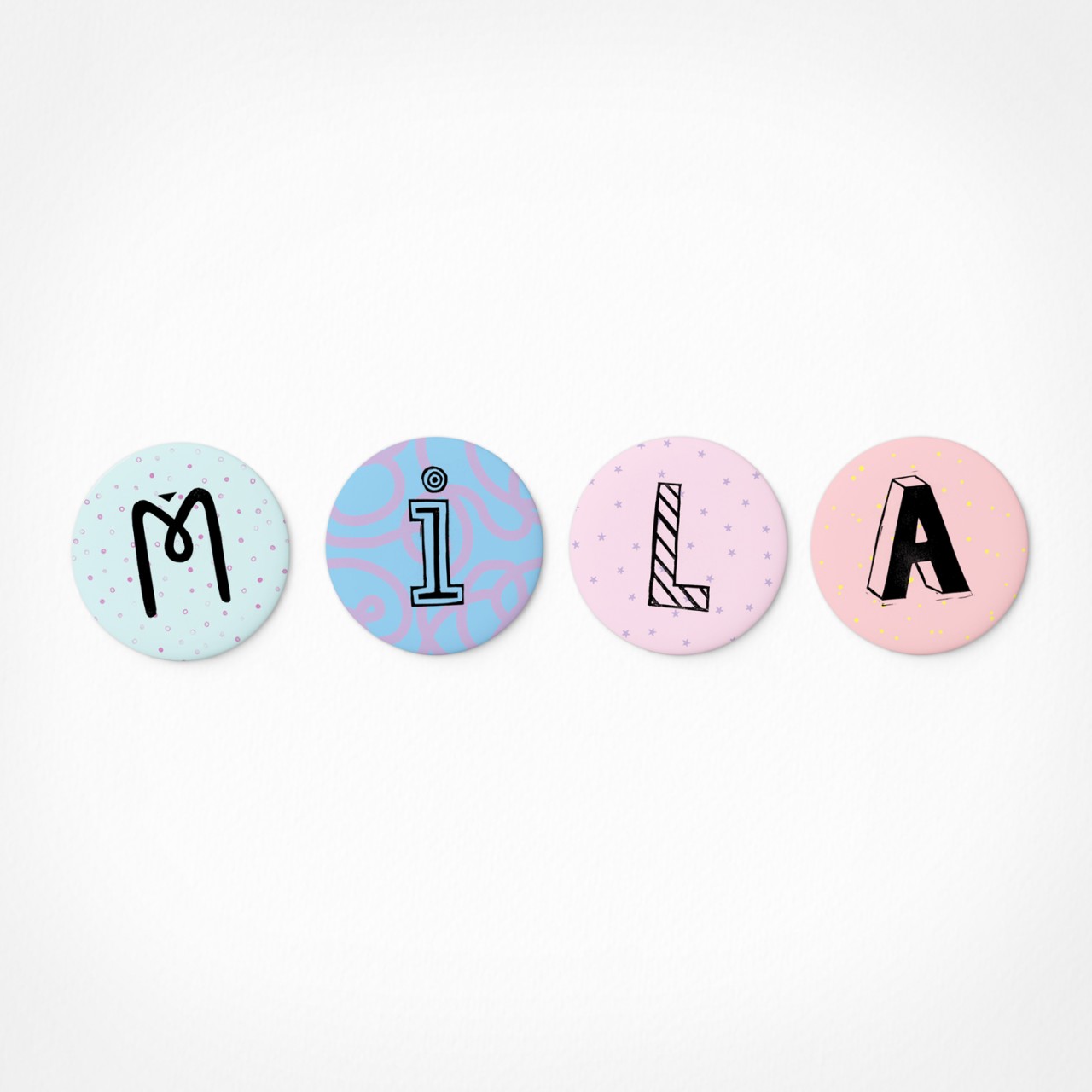 Mila | Magnetbuchstaben Set | 4 Magnete